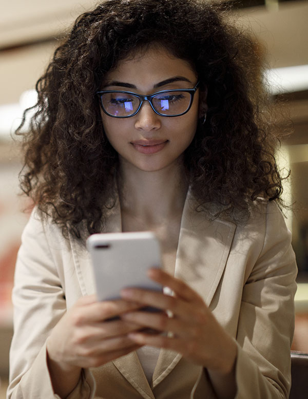 A woman on her phone