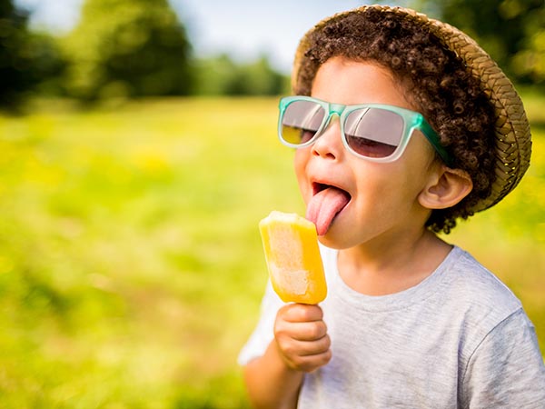 Boy with popsicle