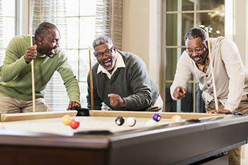 seniors playing pool